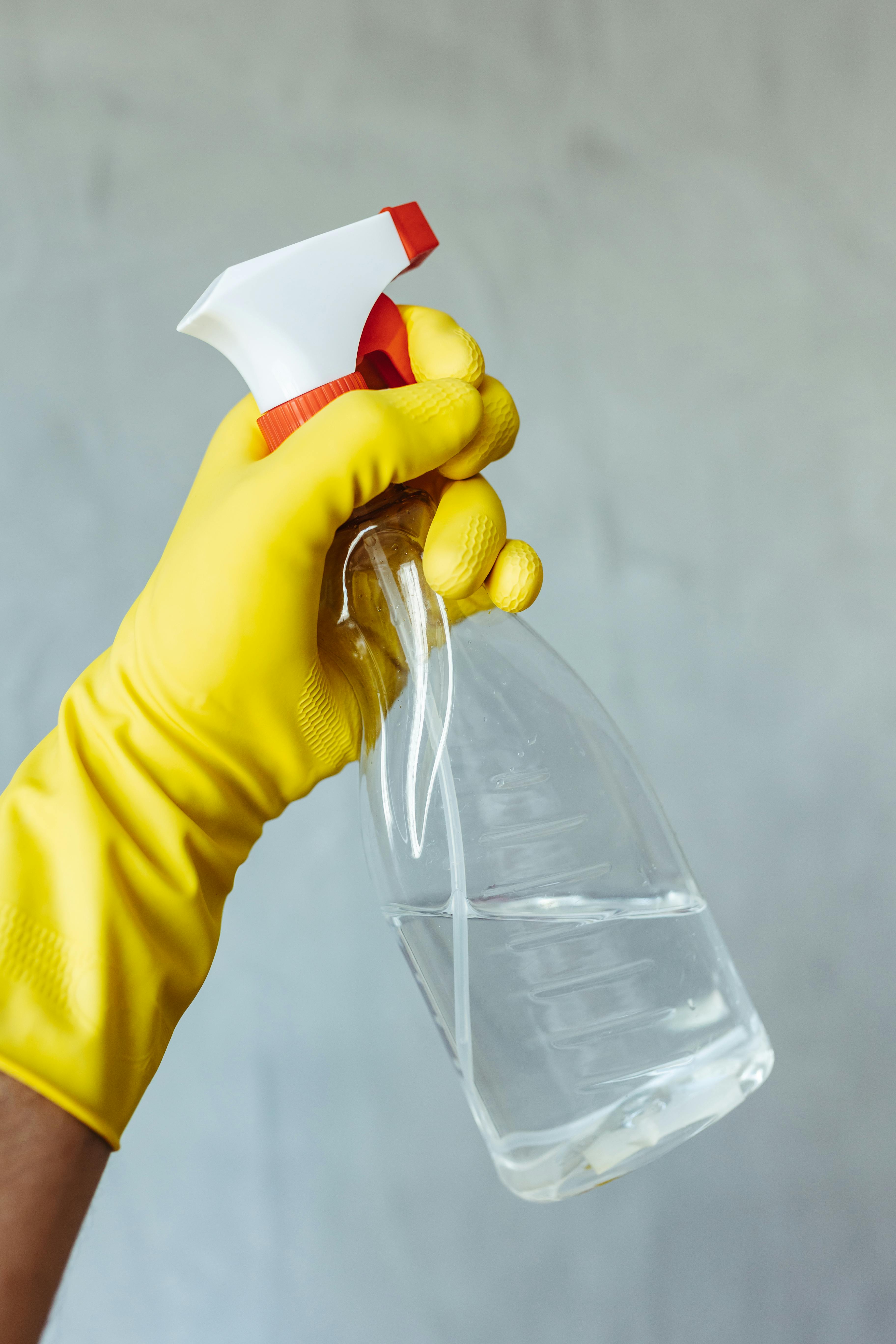 Cleaning spray and glove
