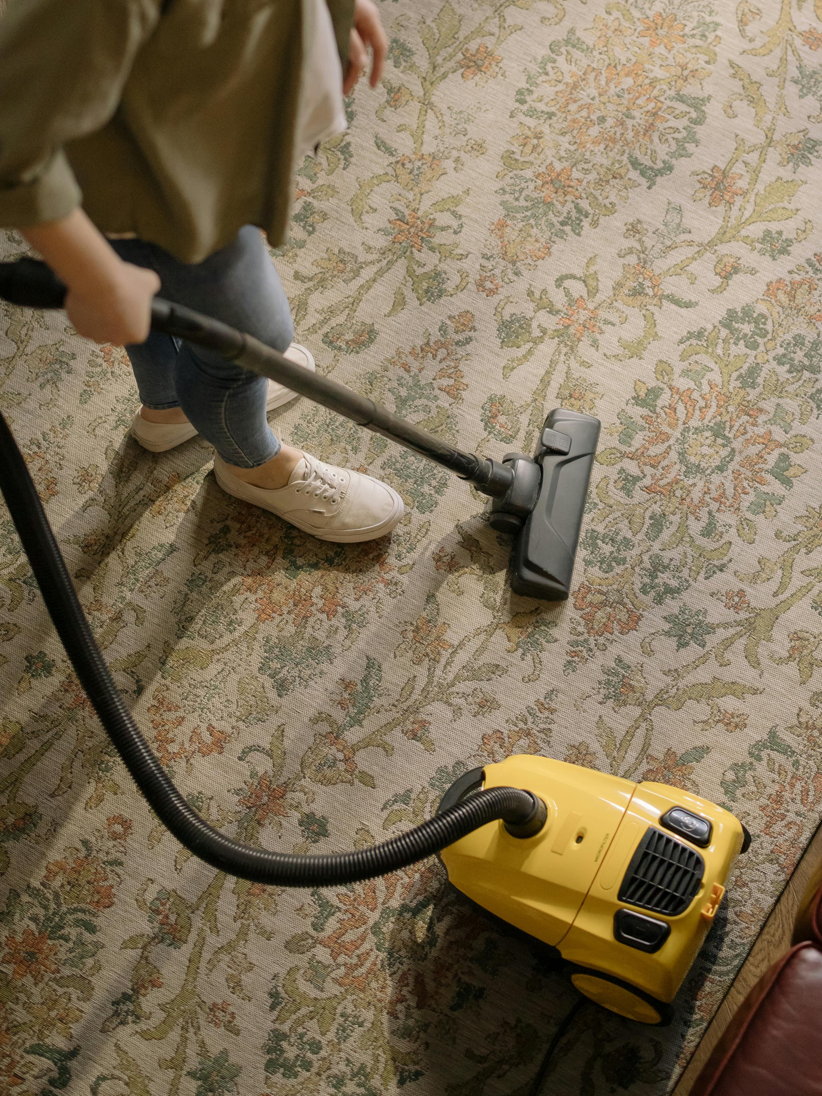 Vacuum cleaning carpet